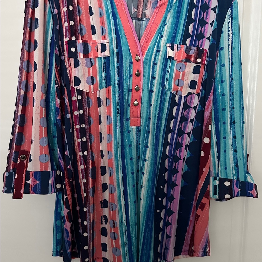 Ava & Grace Multicolor Artistic Top XL